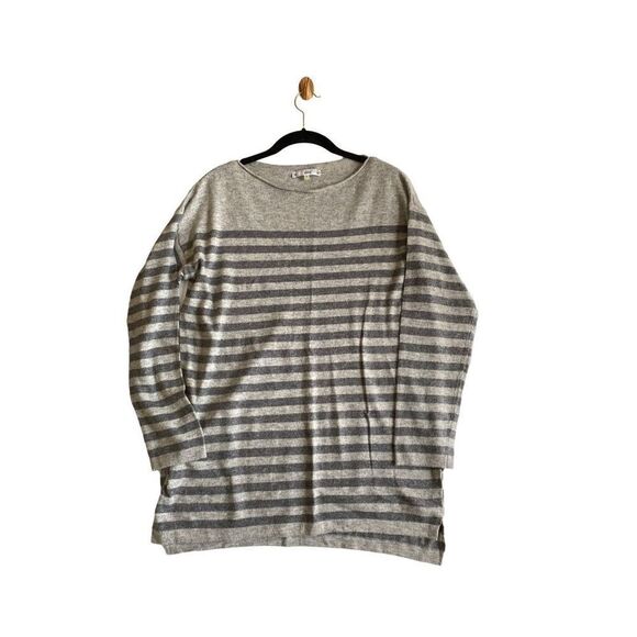 Sioni women’s gray striped wool blend long sleeve, sweater, size small  - Picture 1 of 3